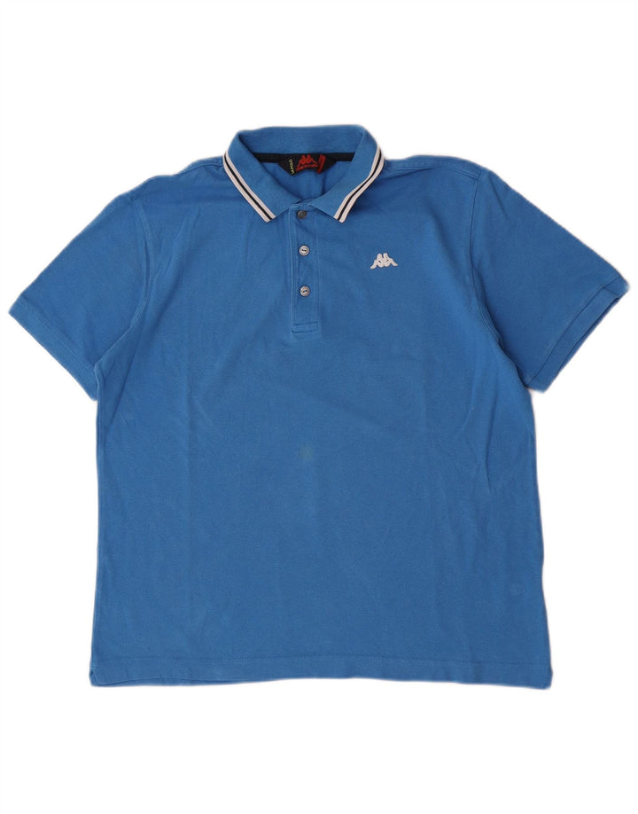 Camisa polo masculina Kappa algodão azul médio
