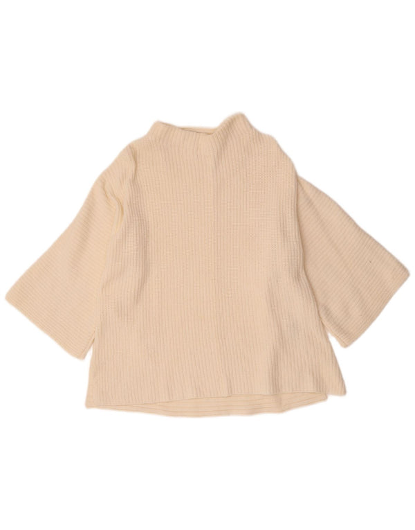 Suéter feminino Marks & Spencer com gola tartaruga Reino Unido 10 pequeno off white
