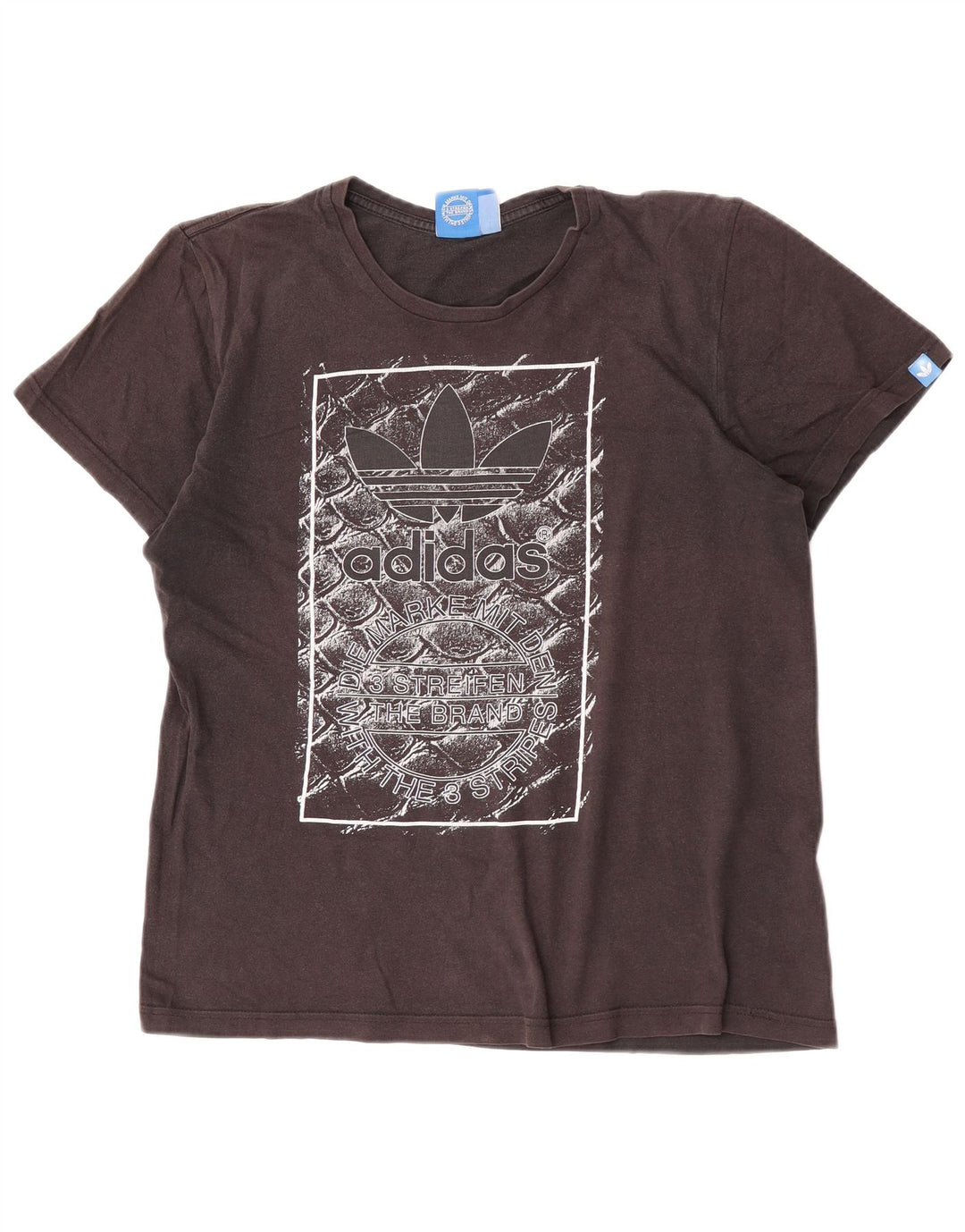 Adidas Mens Graphic T-Shirt Top Médio Algodão Preto