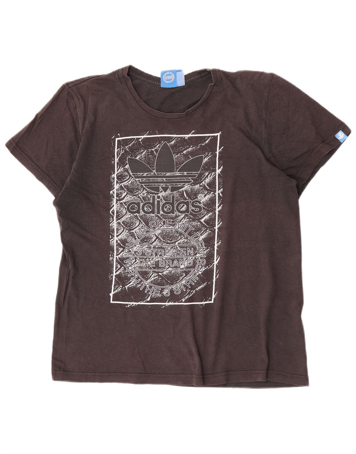 Adidas Mens Graphic T-Shirt Top Médio Algodão Preto