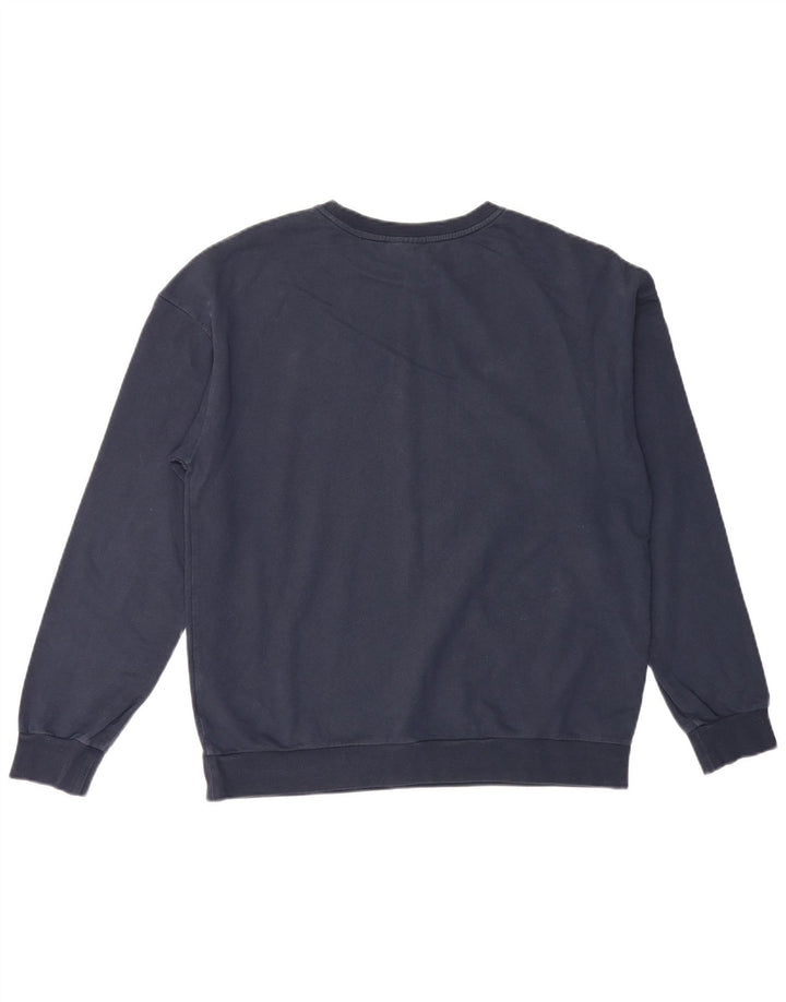 Hugo Boss moletom gráfico masculino jumper médio algodão azul marinho