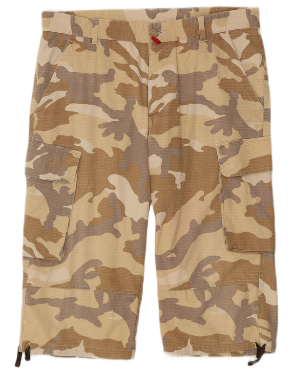 Mash Mens Cargo Bermuda Shorts W36 Grande Camuflagem Bege