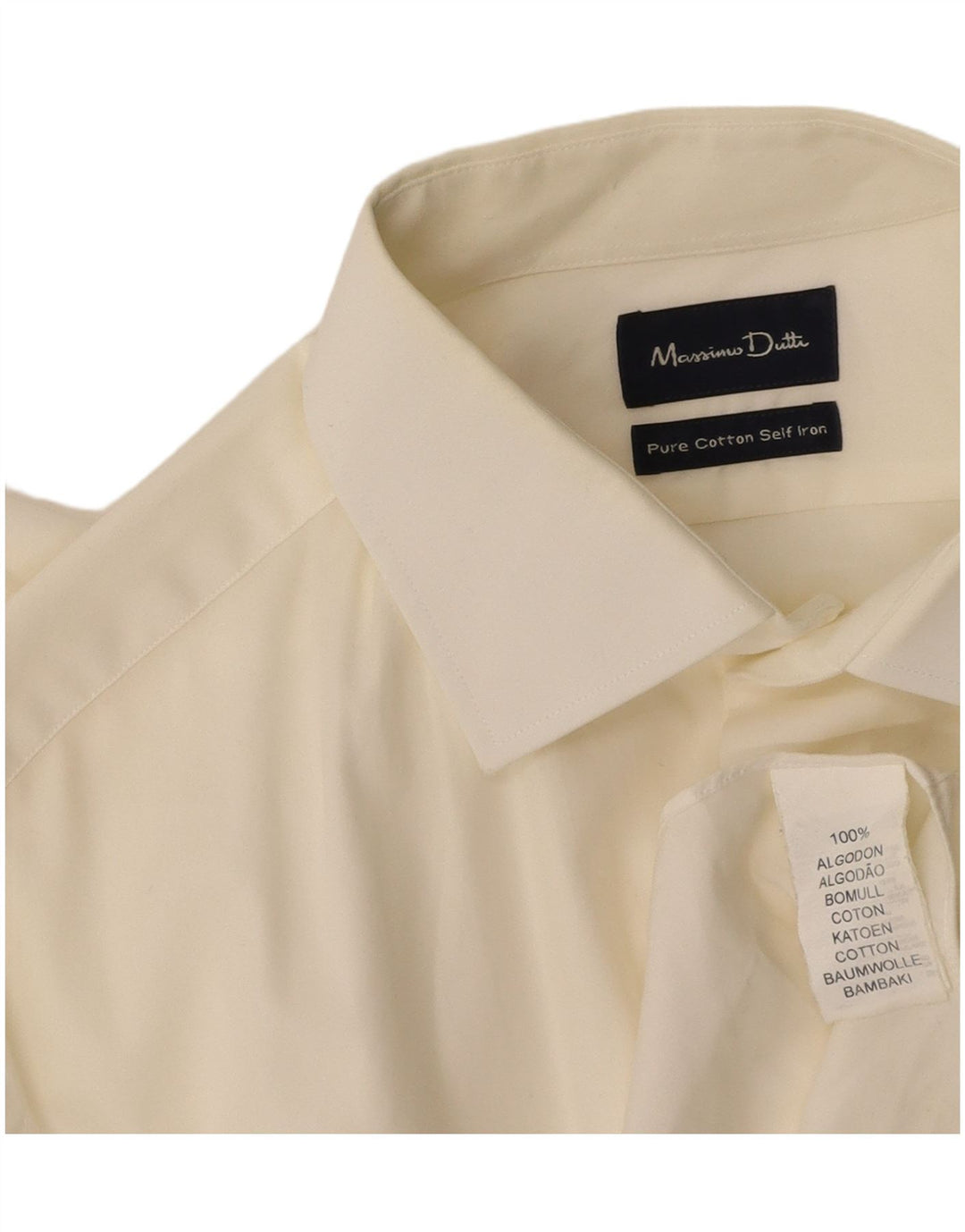 Camisa masculina MASSIMO DUTTI EU 42 grande algodão branco