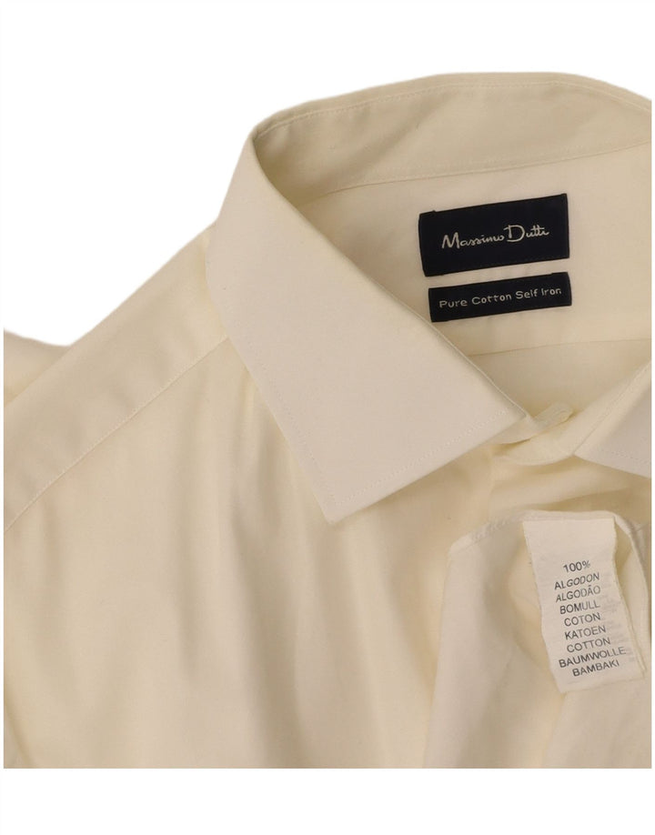 Camisa masculina MASSIMO DUTTI EU 42 grande algodão branco