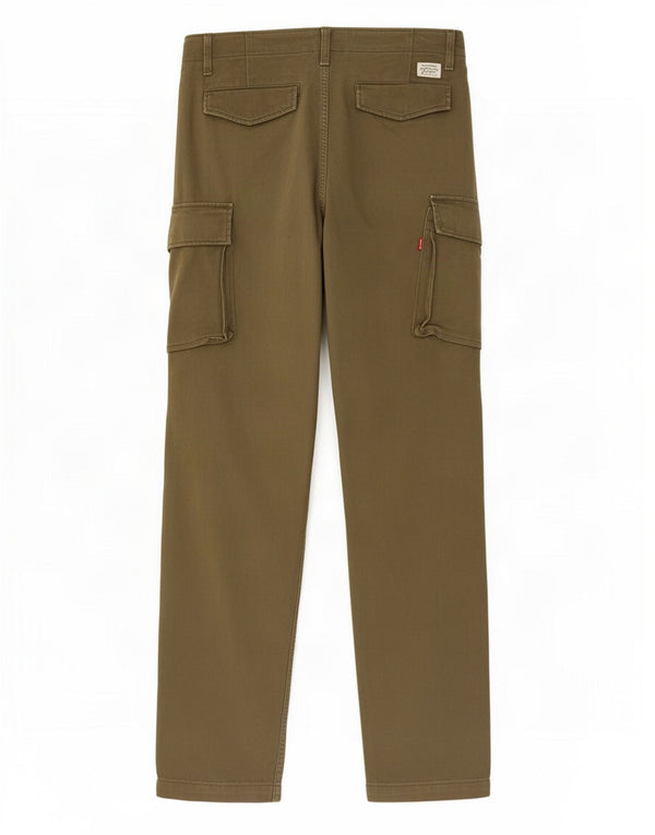 Calça cargo masculina cônica Levi's W32 L34 algodão cáqui