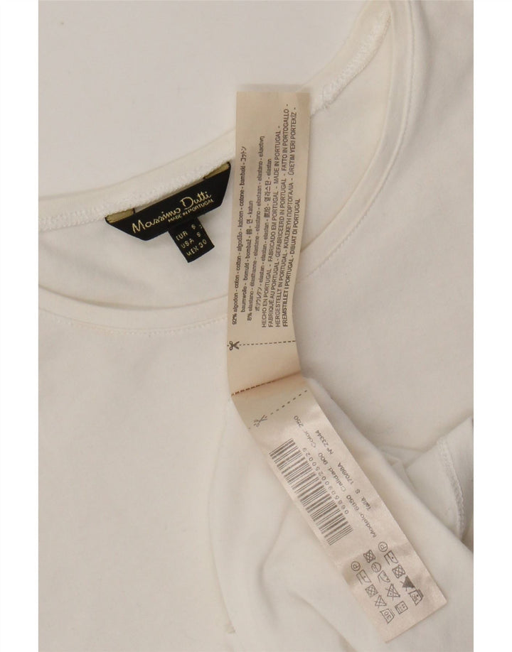 Camiseta feminina MASSIMO DUTTI UK 8 pequena algodão branco