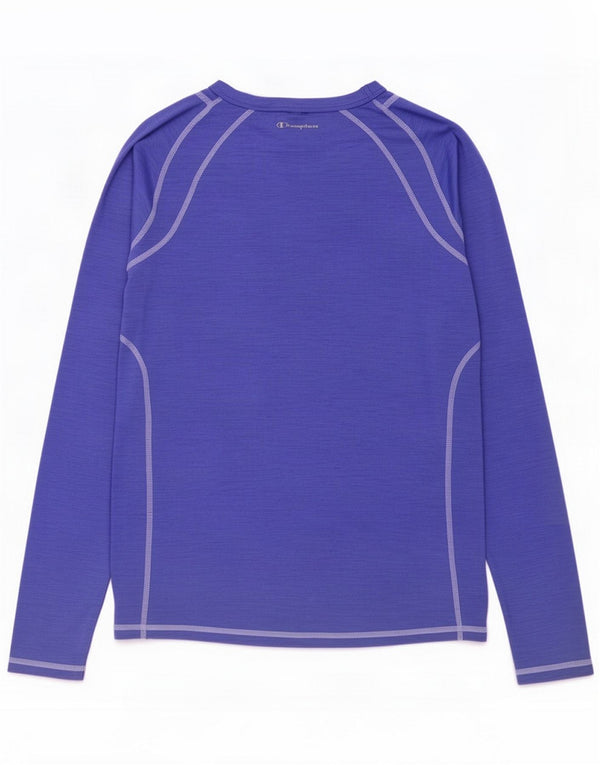 Champion Womens Top Long Sleeve UK 12 Medium Purple Polyester