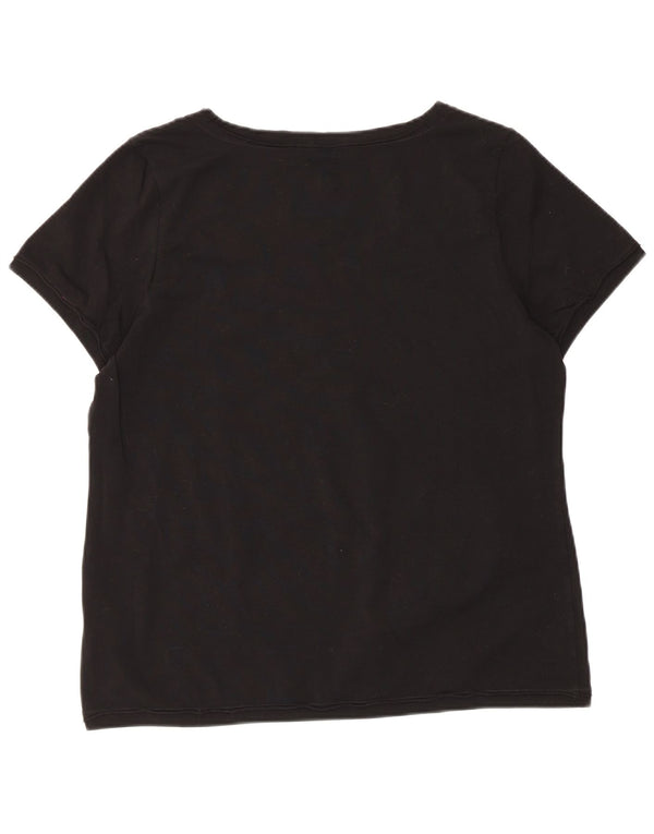 Liu Jo Camiseta feminina gráfica Top IT 52 XL algodão preto