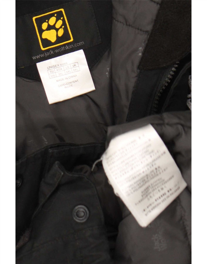 Jaqueta parka masculina com capuz Jack Wolfskin Reino Unido 44 2XL poliéster preto