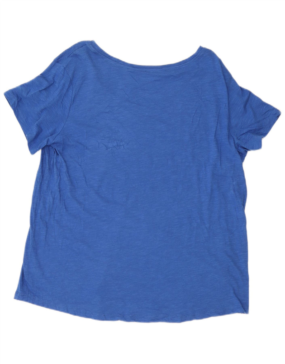 Camiseta feminina EDDIE BAUER UK 20 2XL algodão manchado azul
