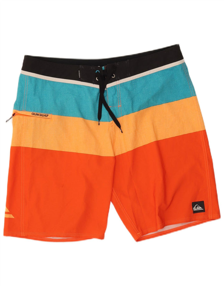 Shorts de natação masculinos Quiksilver grande poliéster colorblock multicolorido
