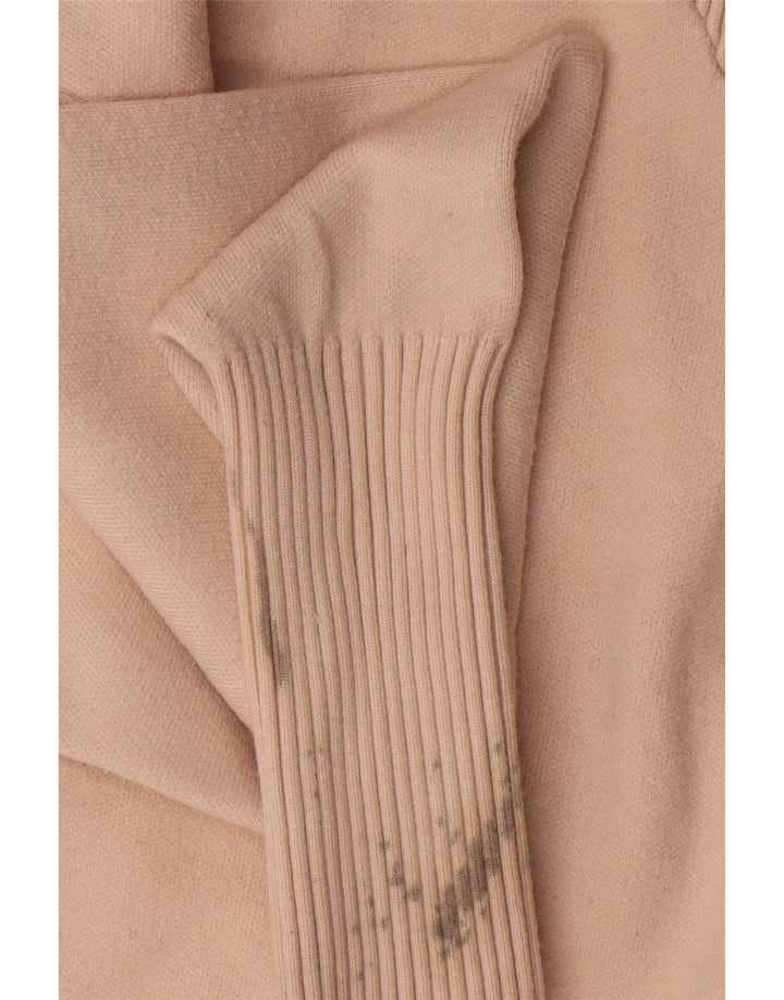 Suéter feminino Zara com zíper e gola alta, Reino Unido 14, viscose bege médio