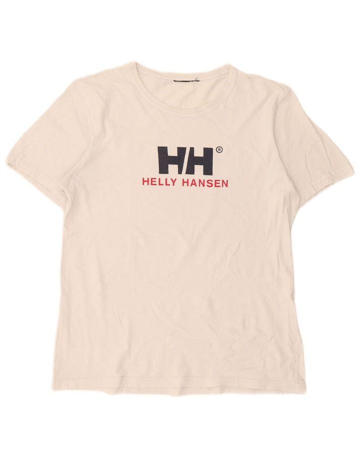 Camiseta gráfica masculina Helly Hansen grande branca
