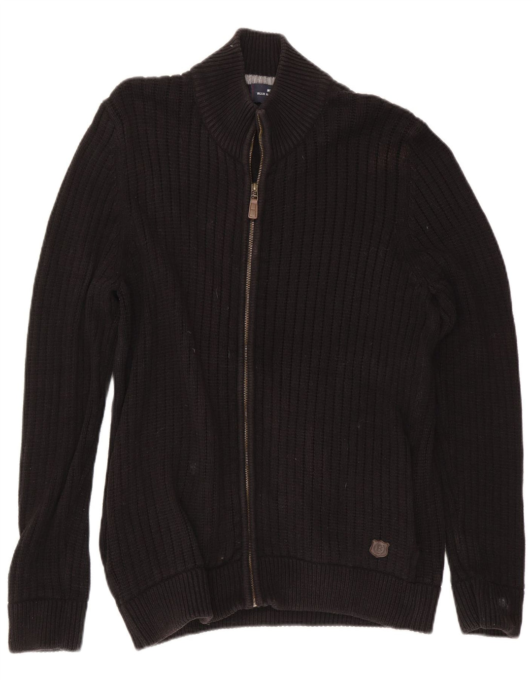 Suéter masculino Marks & Spencer Blue Harbor Cardigan grande algodão preto