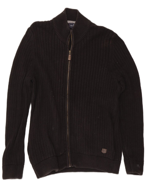 Suéter masculino Marks & Spencer Blue Harbor Cardigan grande algodão preto