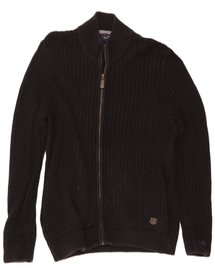 Suéter masculino Marks & Spencer Blue Harbor Cardigan grande algodão preto