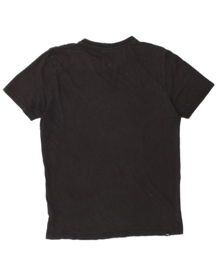 Puma Mens Graphic T-Shirt Top Médio Algodão Preto