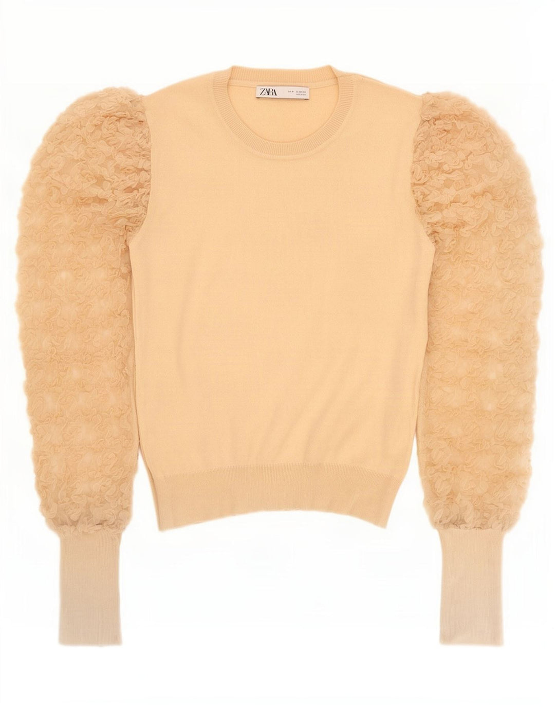 Zara Blusa Feminina Top Reino Unido 12 Médio Bege