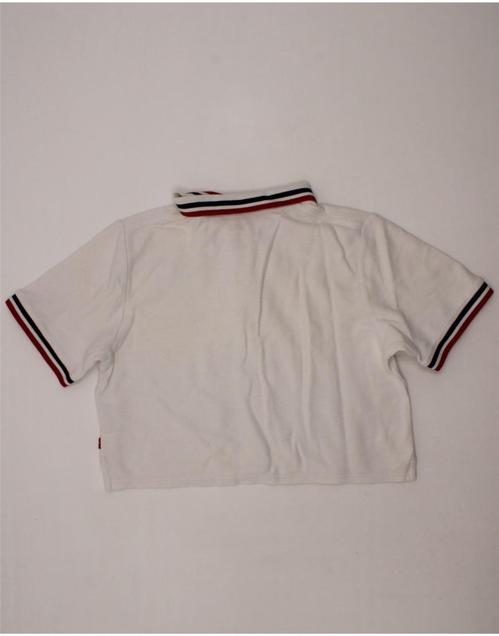 LEVI'S Girls Crop Polo Shirt 13-14 Years White Vintage Levi's and Second-Hand Levi's from Messina Hembry 