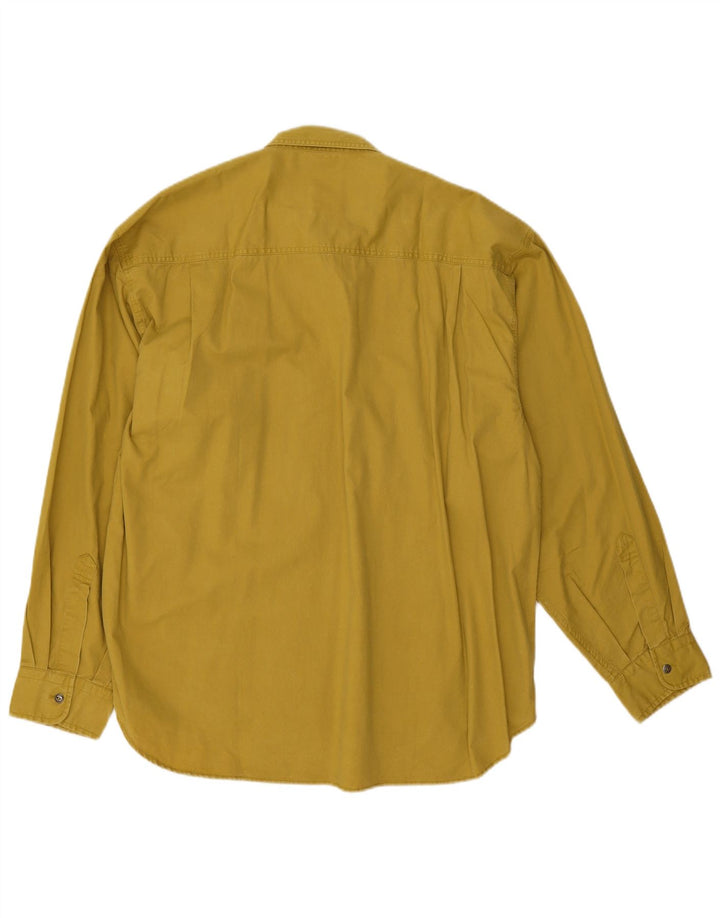 Camisa masculina vintage XL algodão amarelo