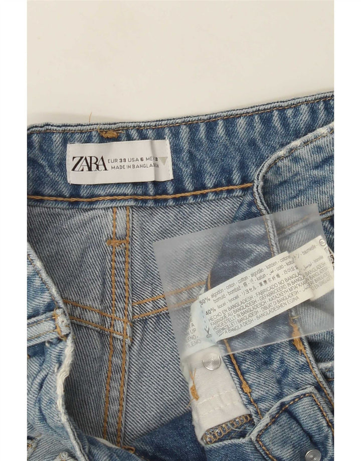 Shorts jeans feminino Zara EU 38 pequeno W28 algodão azul
