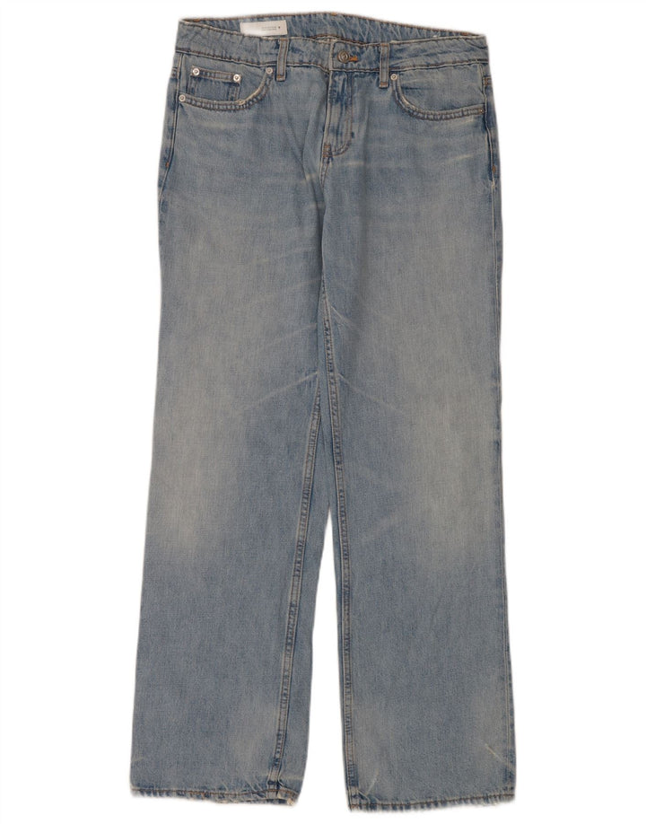 Calça jeans reta feminina Zara EU 40 médio W34 L34 azul algodão
