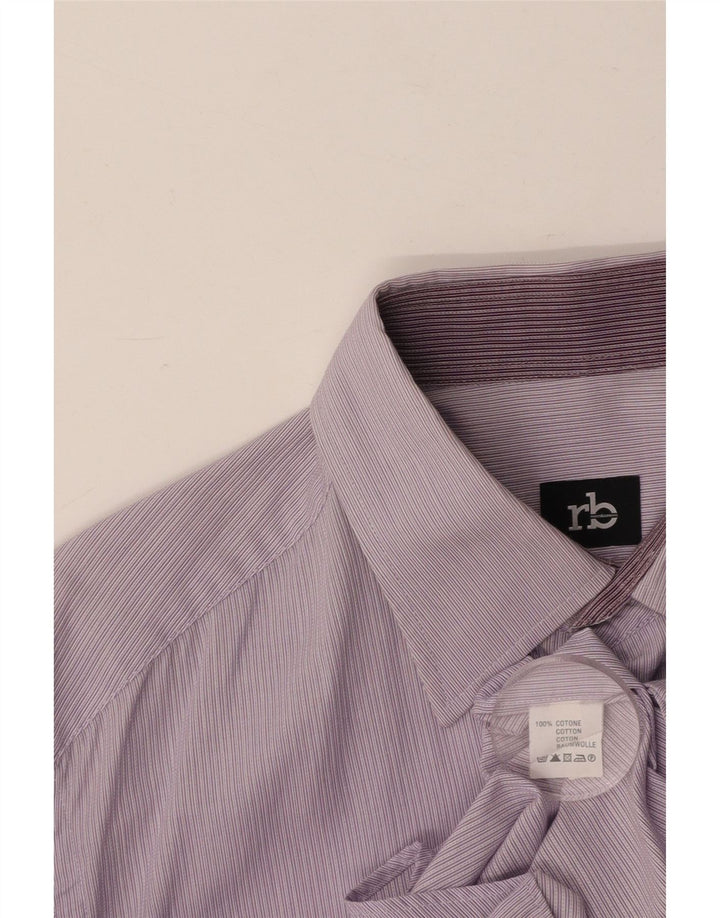 Camisa masculina ROCCOBAROCCO de algodão listrado roxo médio
