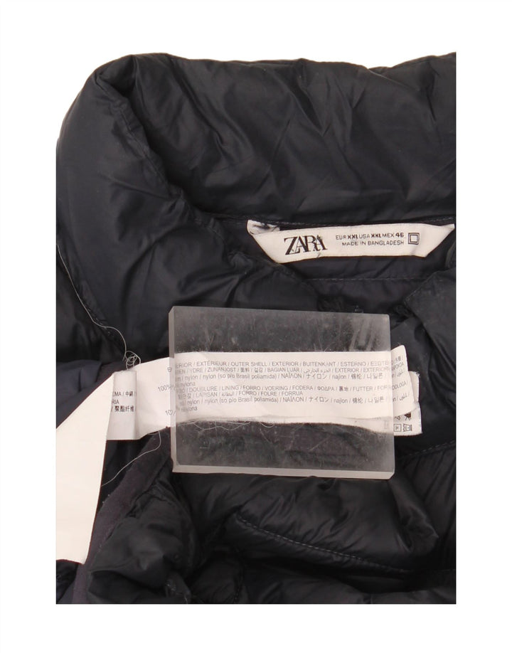 Jaqueta acolchoada masculina ZARA UK 44 2XL nylon preto