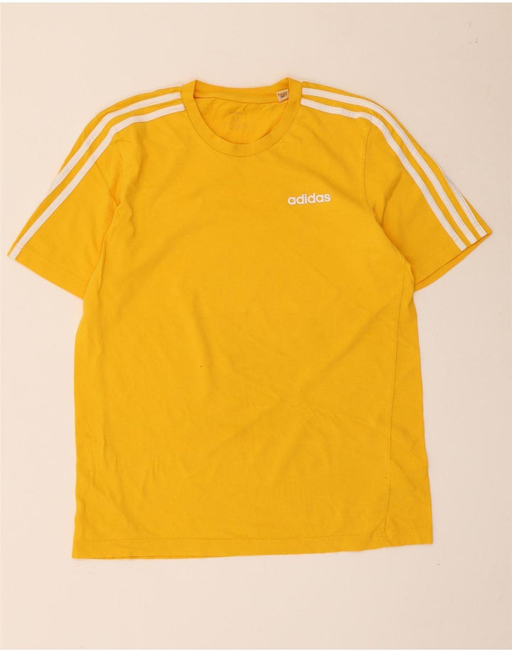 Adidas Mens Camiseta Top Médio Algodão Amarelo