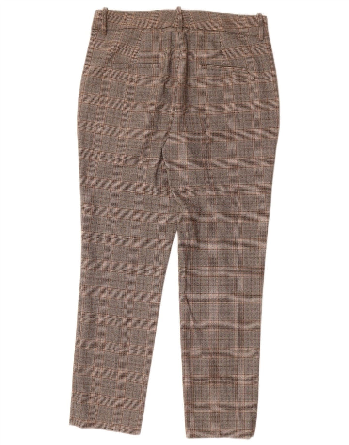 Zara Calça Chino Feminina Slim EU 38 Pequeno W28 L27 Poliéster Xadrez Cinza