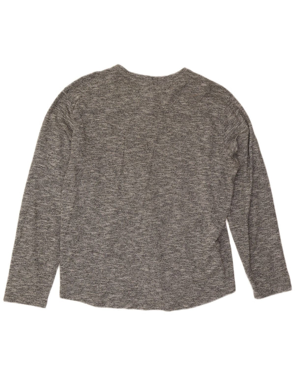 Top masculino Volcom de manga comprida XL cinza manchado de algodão