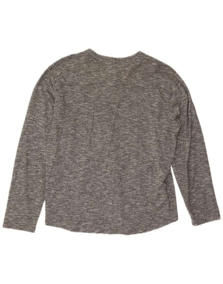 Top masculino Volcom de manga comprida XL cinza manchado de algodão