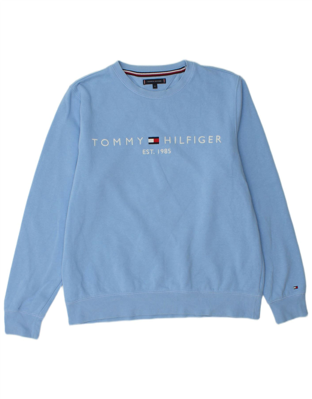 TOMMY HILFIGER moletom gráfico masculino Jumper XL azul algodão