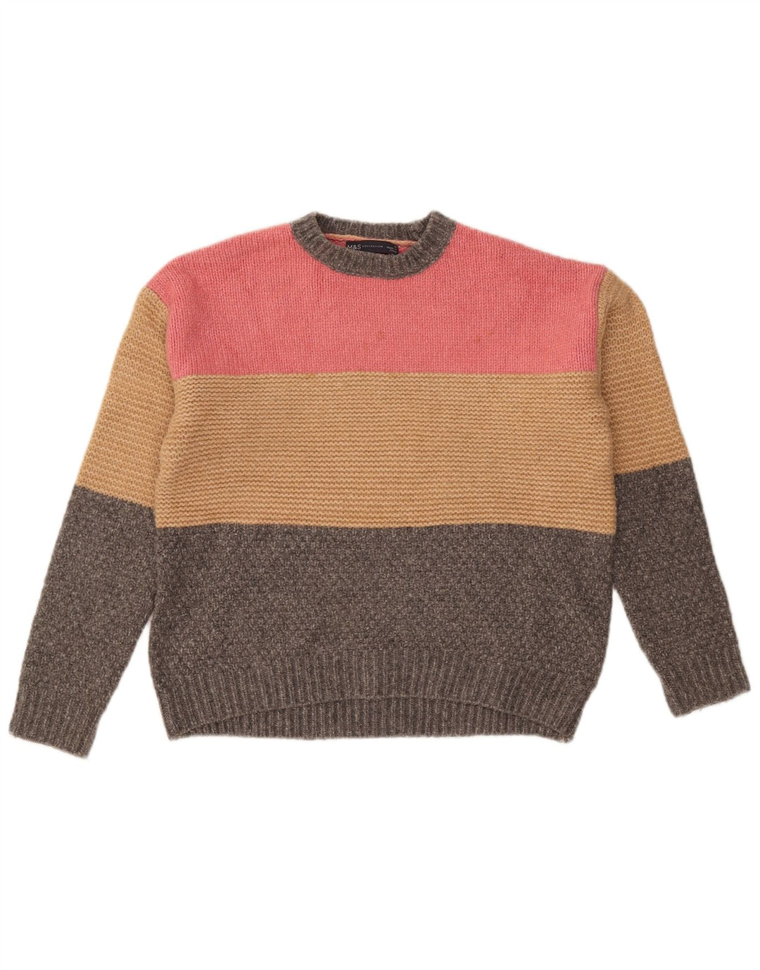 Suéter feminino Marks & Spencer com gola redonda Reino Unido 14 médio multicolorido
