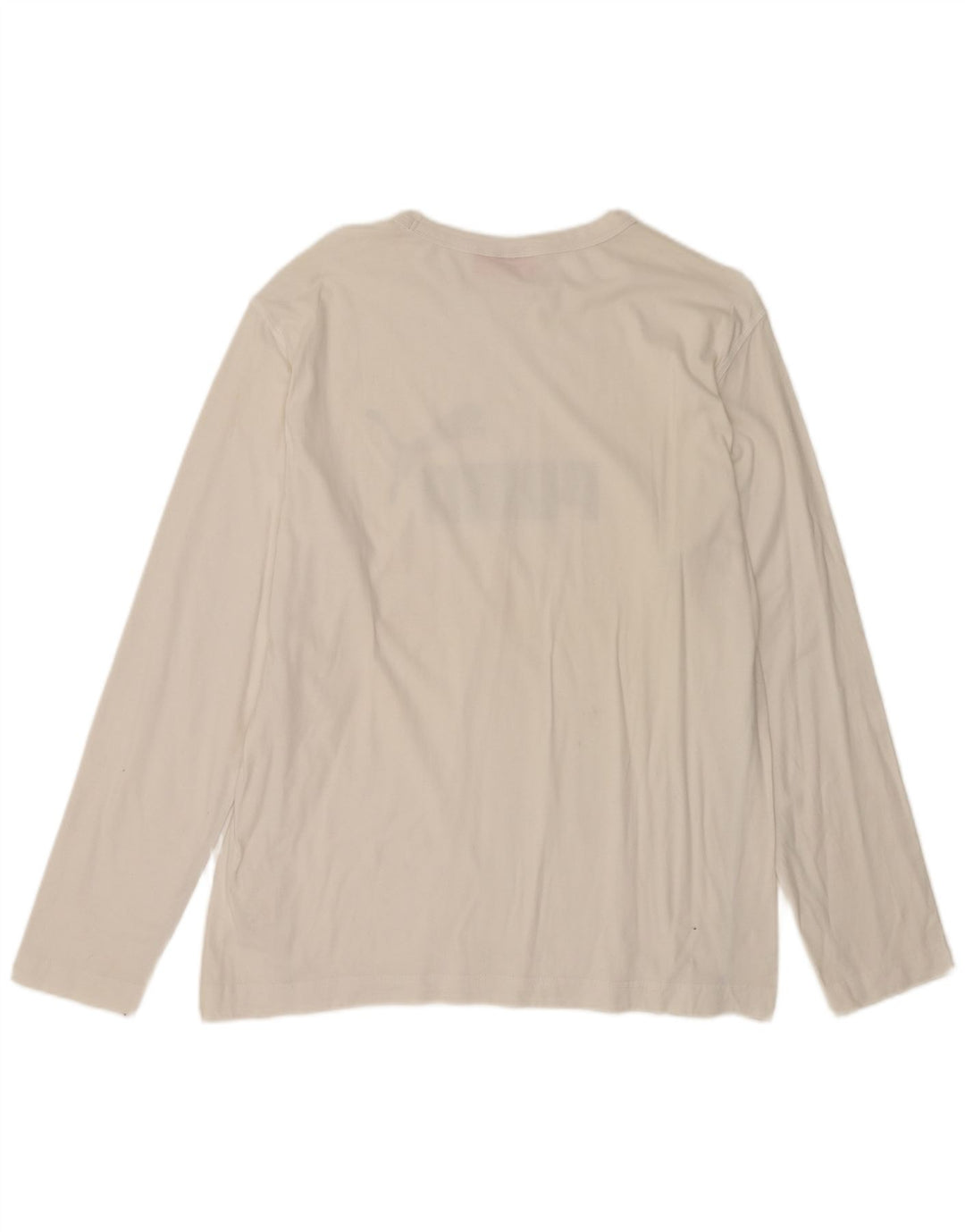 PUMA Mens Graphic Top Manga Longa Médio Algodão Branco