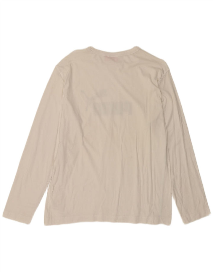 PUMA Mens Graphic Top Manga Longa Médio Algodão Branco