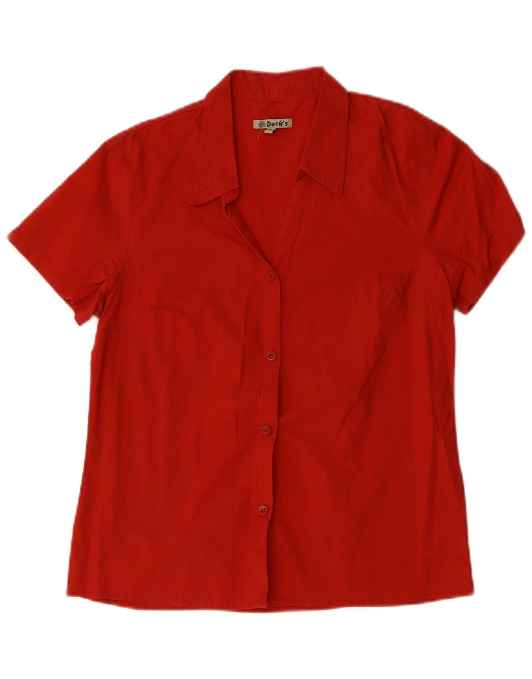 Camisa feminina de manga curta Dack's UK 18 XL algodão vermelho
