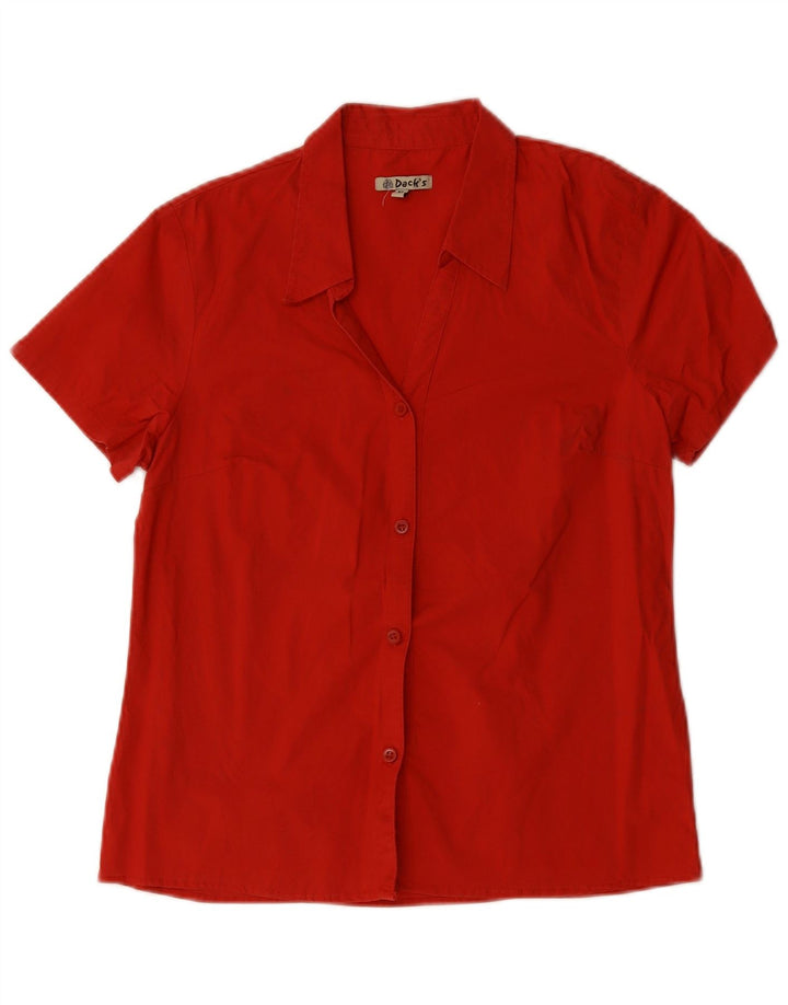 Camisa feminina de manga curta Dack's UK 18 XL algodão vermelho