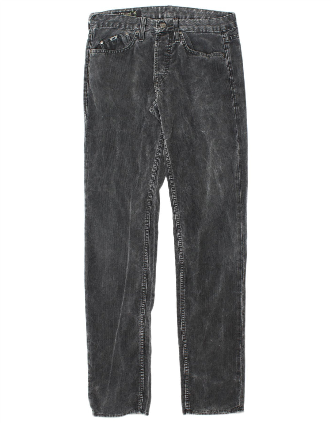Calça masculina slim de veludo cotelê Gas W30 L34 cinza