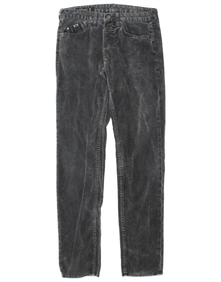 Calça masculina slim de veludo cotelê Gas W30 L34 cinza