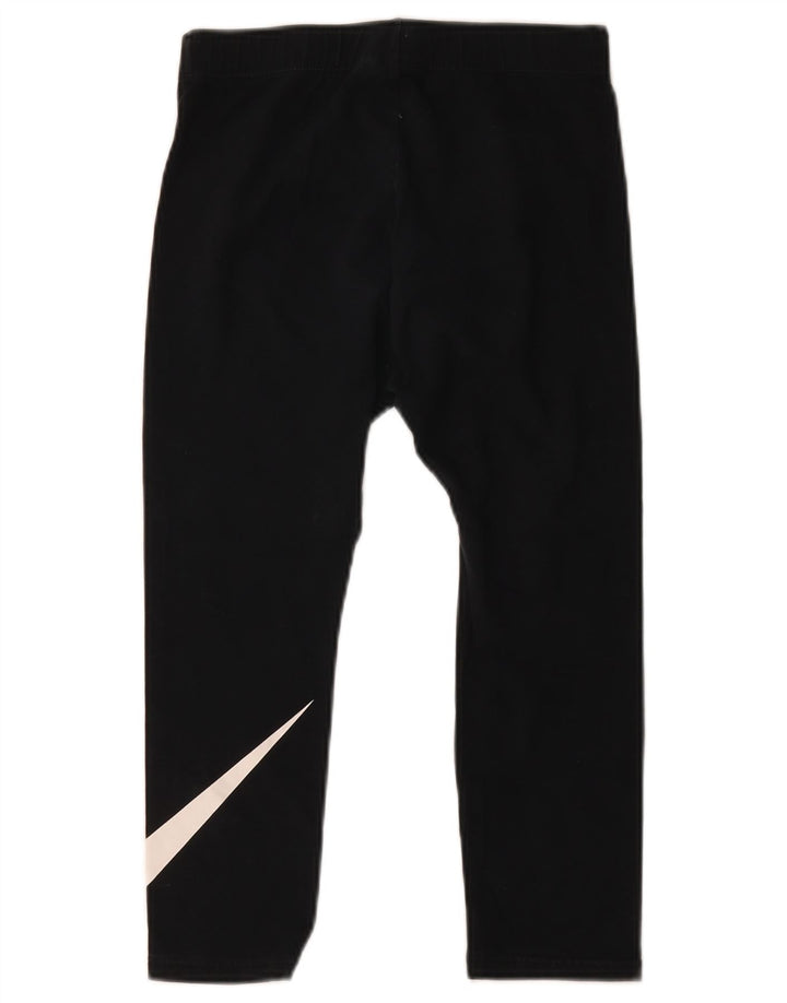 Nike Womens Graphic Capri Leggings UK 8 Pequeno Algodão Preto