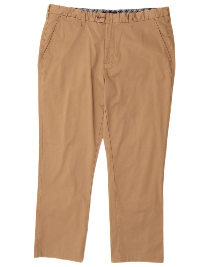 Calça masculina de terno reto TED BAKER W34 L27 algodão marrom