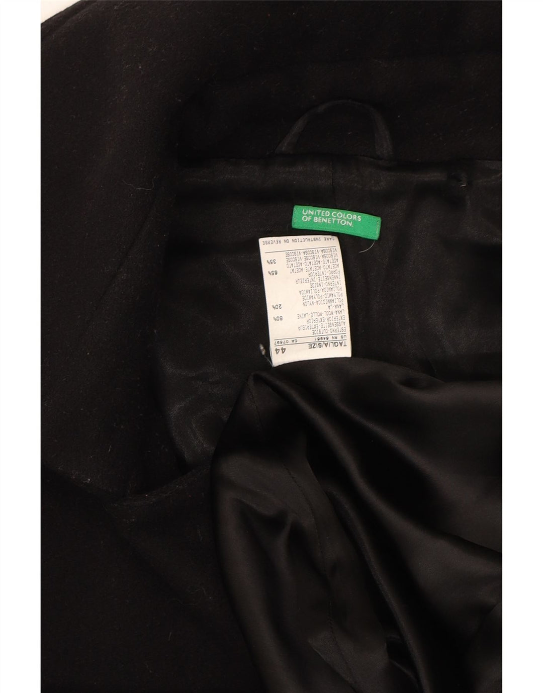 Sobretudo feminino BENETTON IT 44 lã preta média