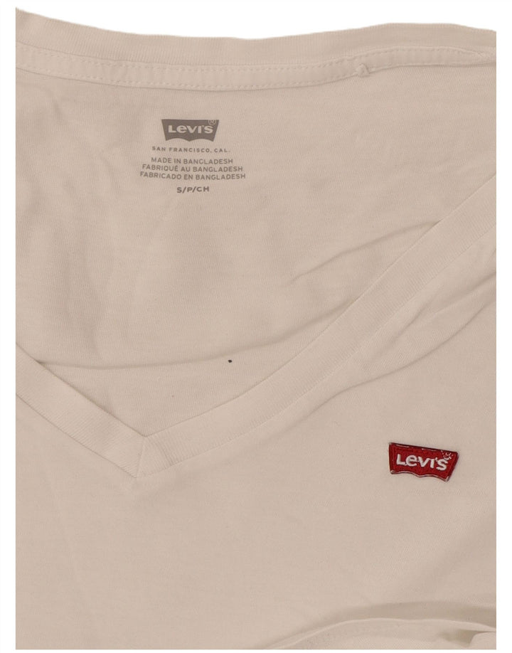 Camiseta feminina Levi's Top UK 10 pequena branca
