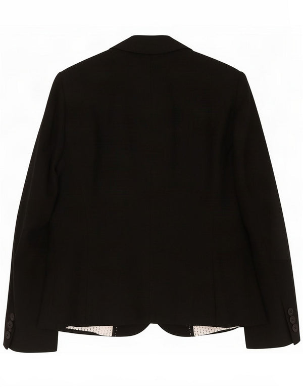 Jaqueta blazer feminina de 3 botões Marks & Spencer Reino Unido 12 linho preto médio