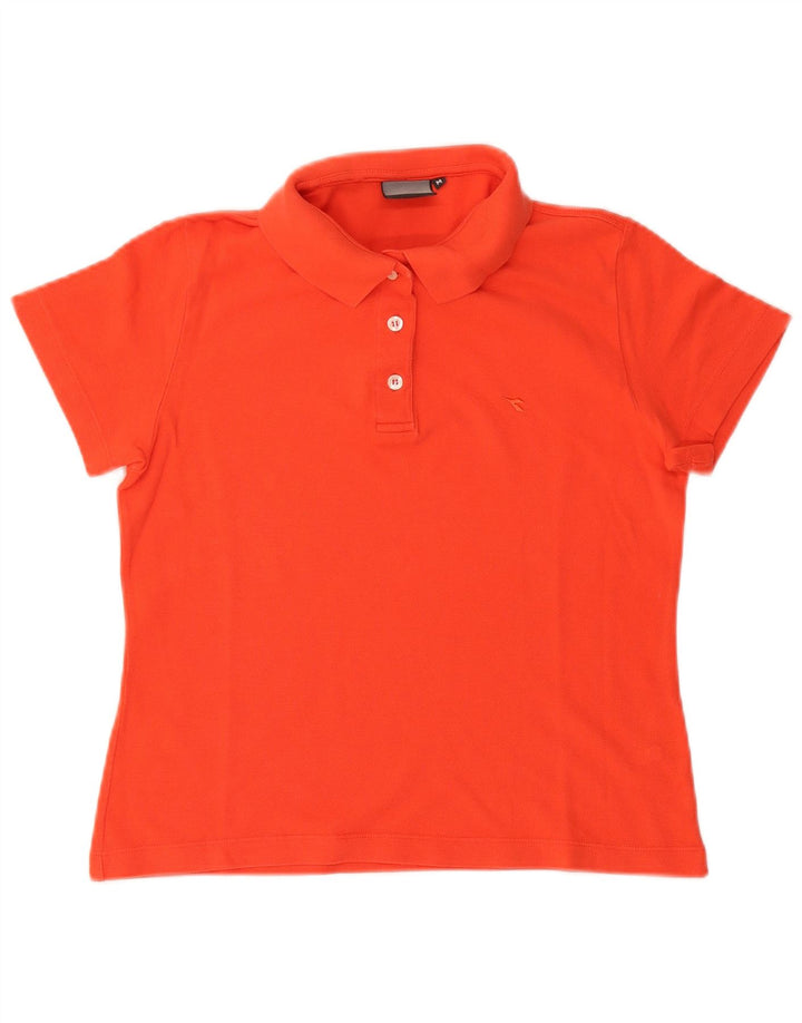 Camisa polo feminina Diadora UK 14 algodão laranja médio