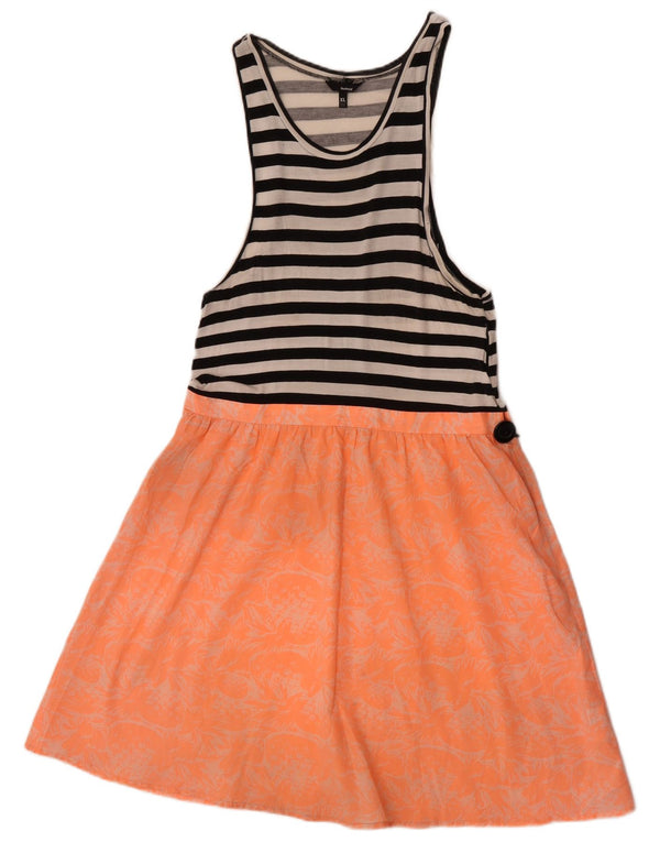Vestido feminino Hurley sem mangas evasê UK 18 XL listrado multicolorido