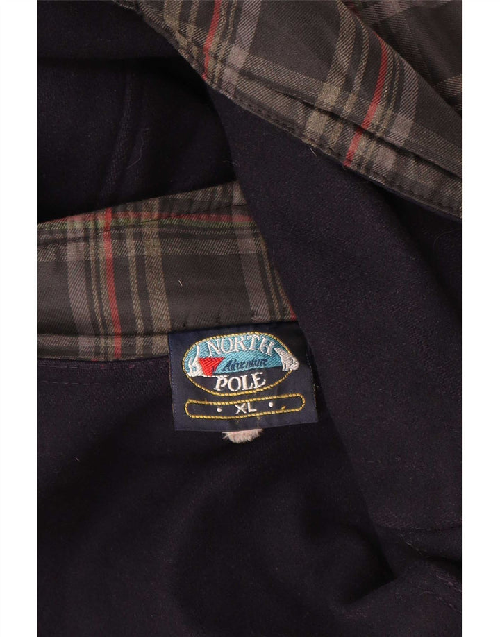 Sobretudo reversível masculino North Pole UK 42 XL lã azul marinho