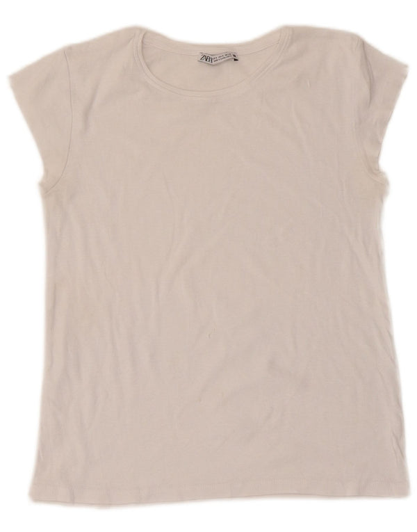Camiseta feminina Zara UK 8 pequena branca