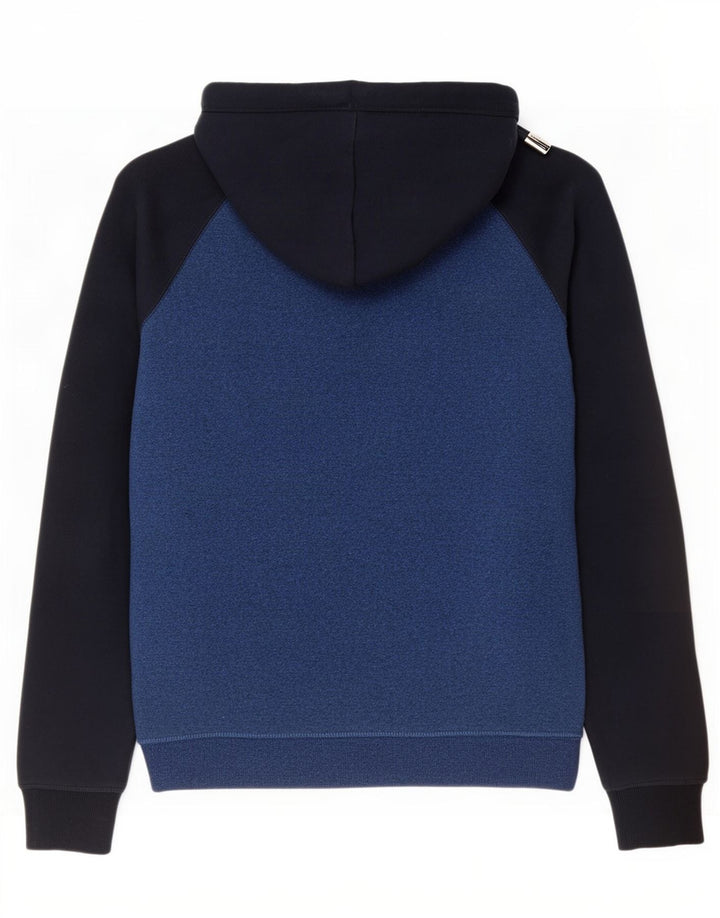 Suéter masculino Superdry com capuz e zíper azul médio algodão colorblock
